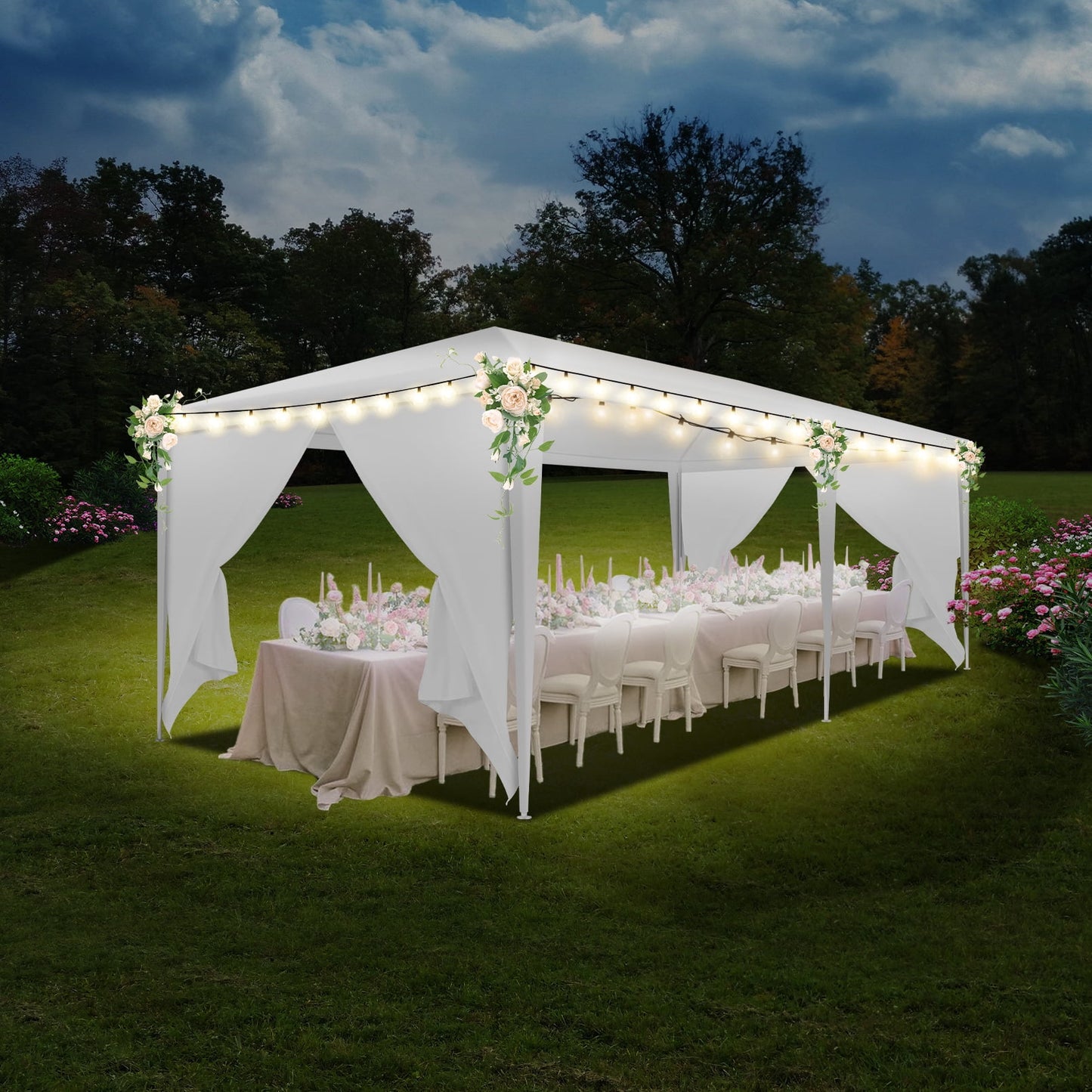 COBIZI Party Tent 10x20 Canopy Tents for Parties with 6 Removable Sidewalls, Waterproof Outdoor Tent for Weddings and Events