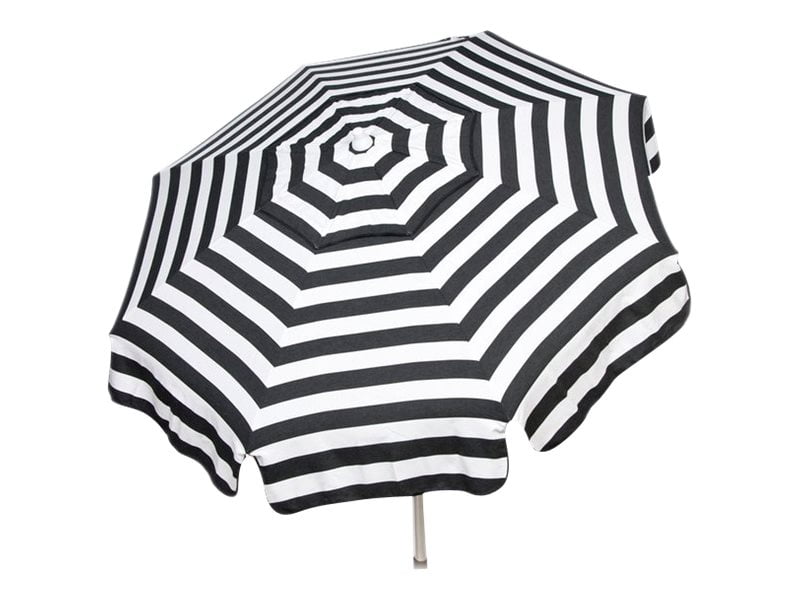 Heininger Holdings 1341 Italian 6 ft. Umbrella Acrylic Stripes Black And White - Patio Pole