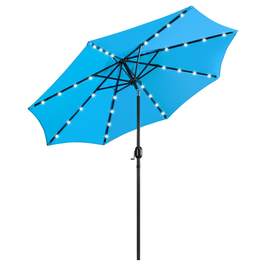 Renwick 9Ft LED Umbrella for Patio Table, Sky Blue