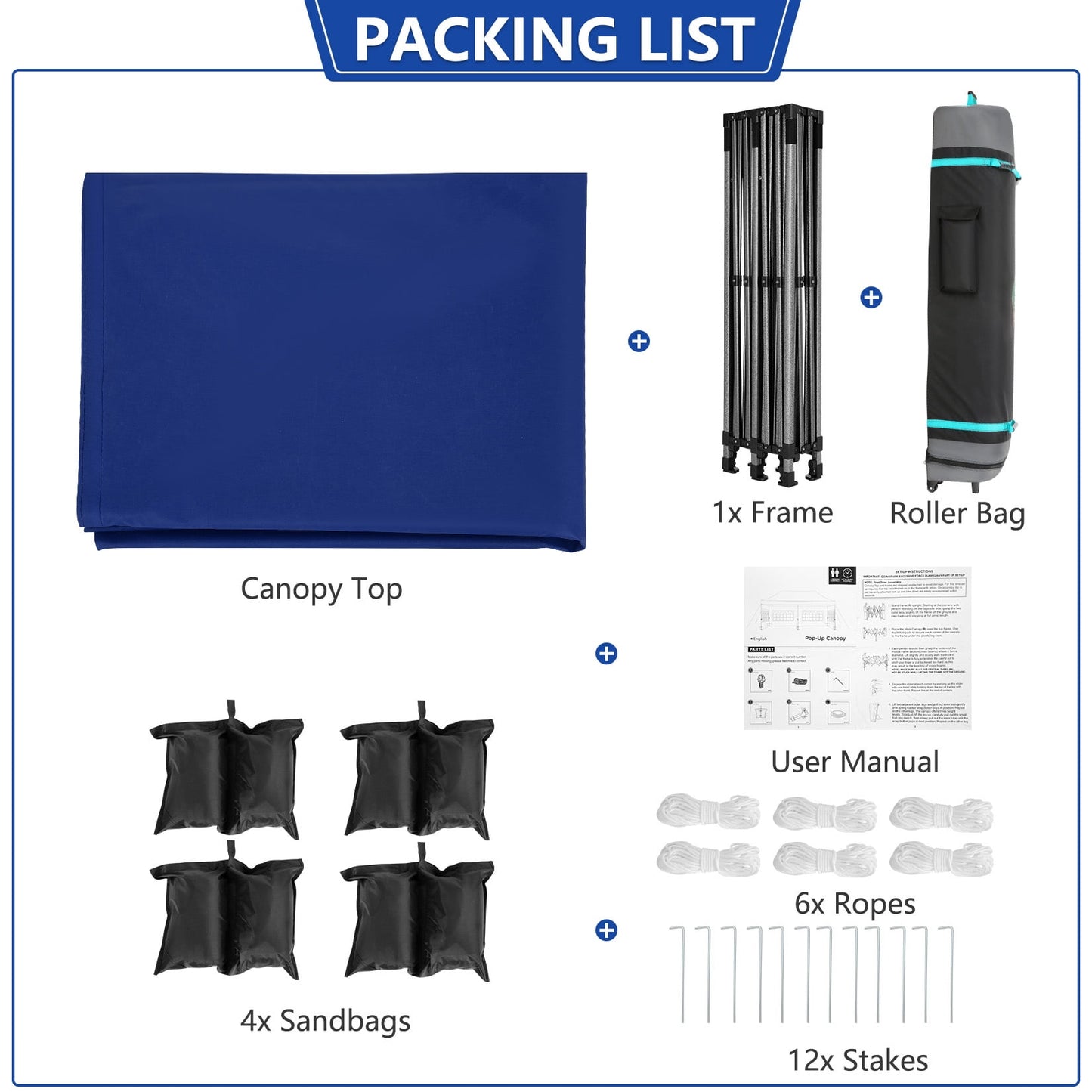 COBIZI 10x20 Pop-up Heavy Duty Canopy Tent with Adjustable Height, Waterproof and Instant Outdoor Shelter, Summer Canopy for Beach,Party,Camping Includes 4 Sandbags,Roller Bag,Dark Blue