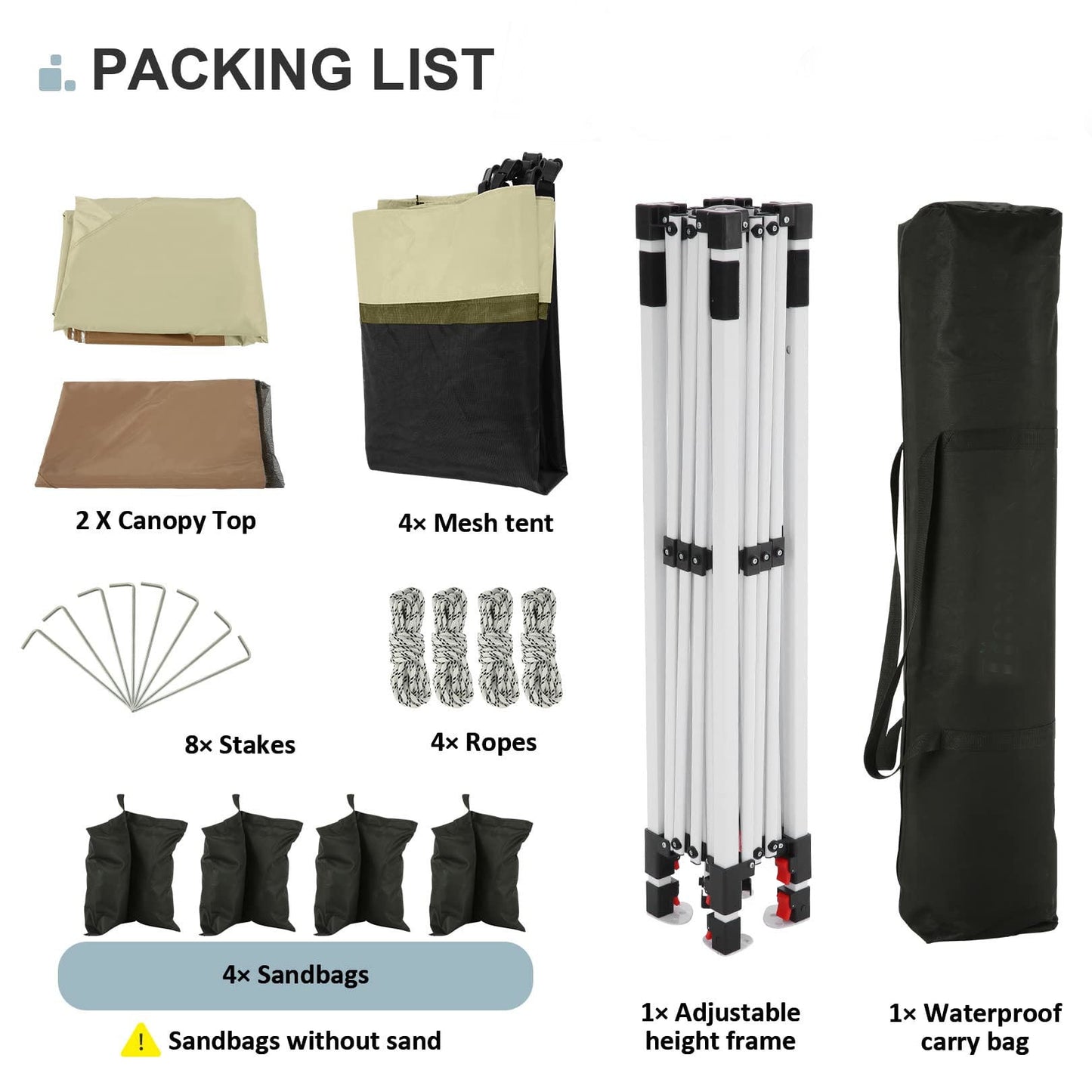 COBIZI 12x12 Outdoor Gazebo Pop-up Gazebo Canopy with Mosquito Netting Patio Tent Backyard Canopy with 2-Tiered Vented Top 3 Adjustable Height, Beige