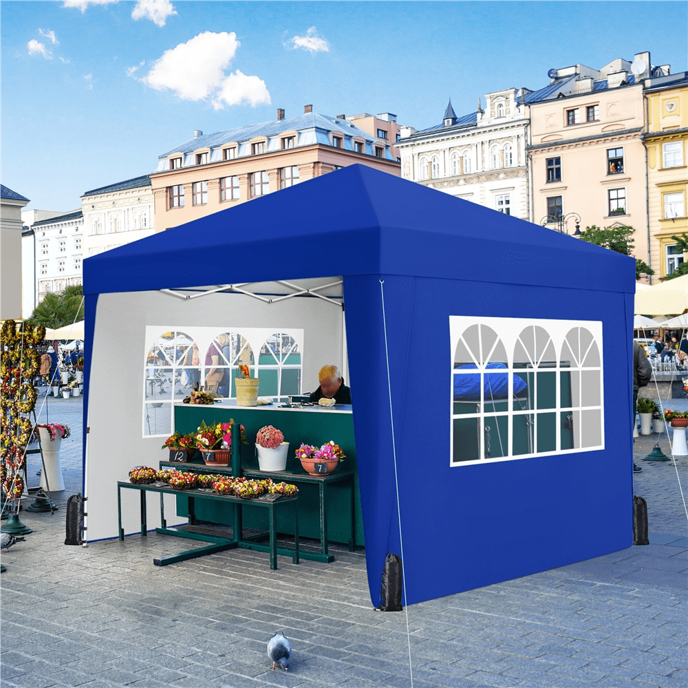 Renwick 10x10ft Enclosed Pop-Up Canopy with Window for Party Wedding Marketing, Blue