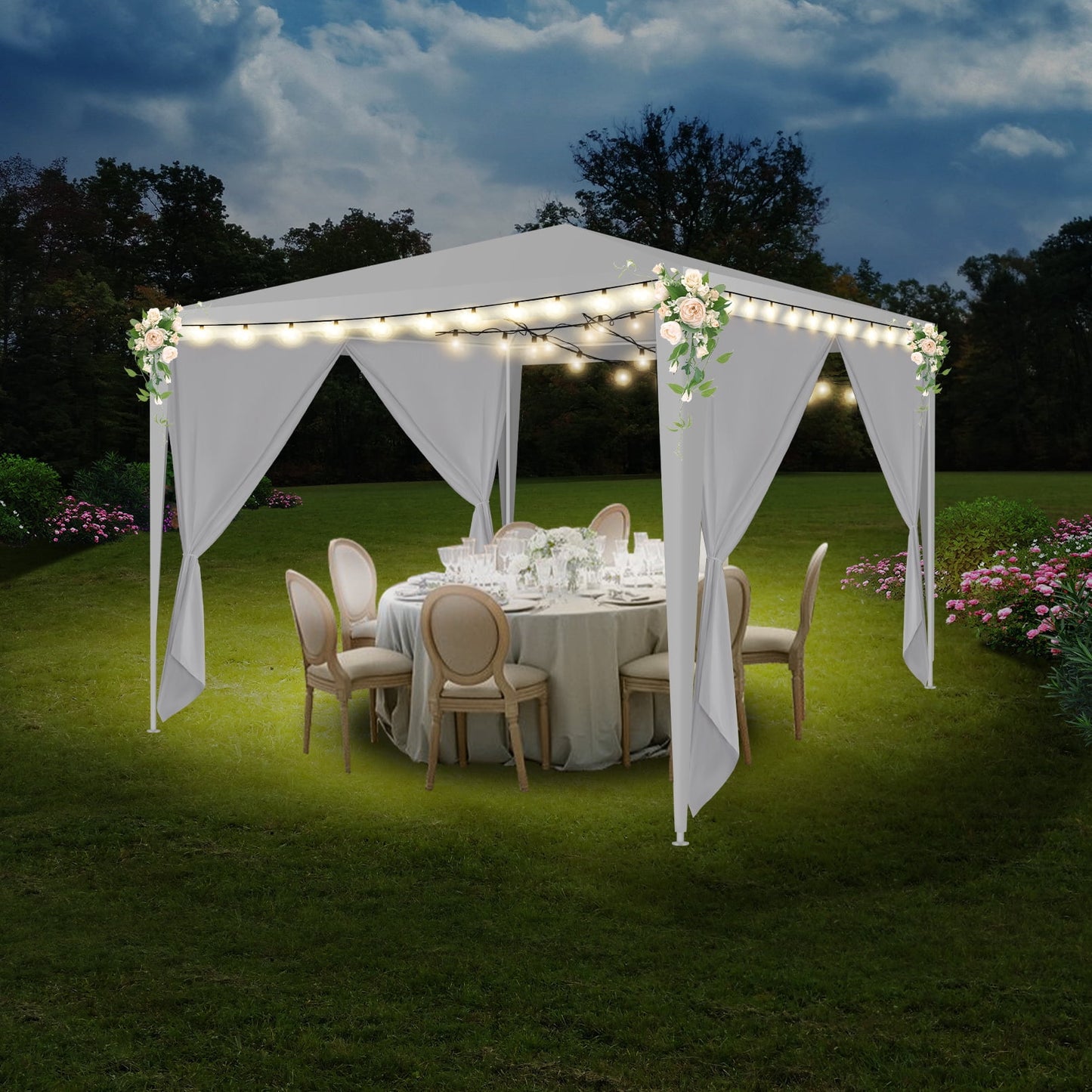COBIZI Party Tent 10x10 Canopy Tents for Parties with 4 Removable Sidewalls, Waterproof Outdoor Tent for Weddings and Events