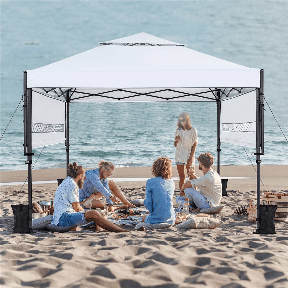 Renwick 10¡Á17ft Pop-up Canopy Tent with Side Awnings, White