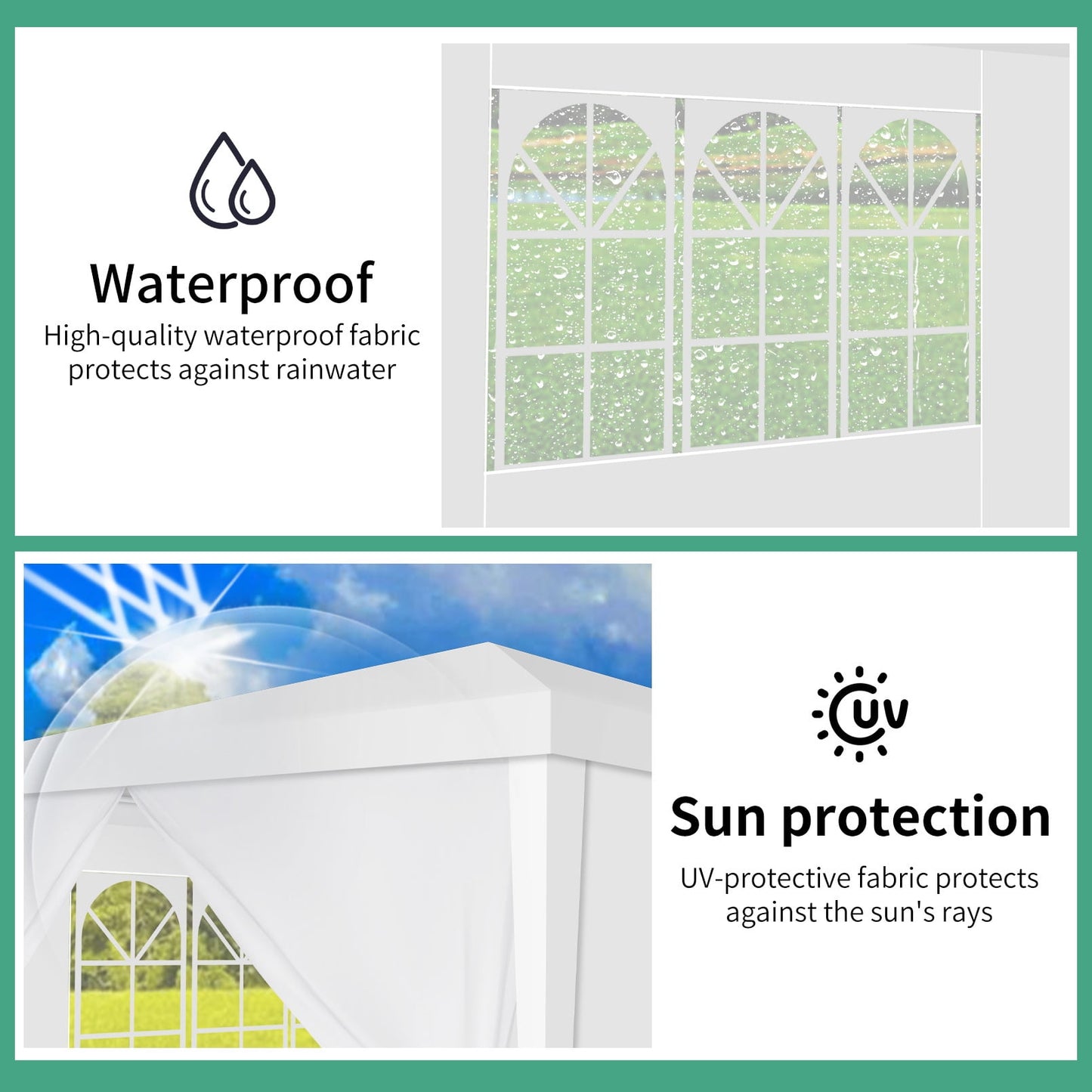 COBIZI Party Tent 10x20 Canopy Tents for Parties with 6 Removable Sidewalls, Waterproof Outdoor Tent for Weddings and Events