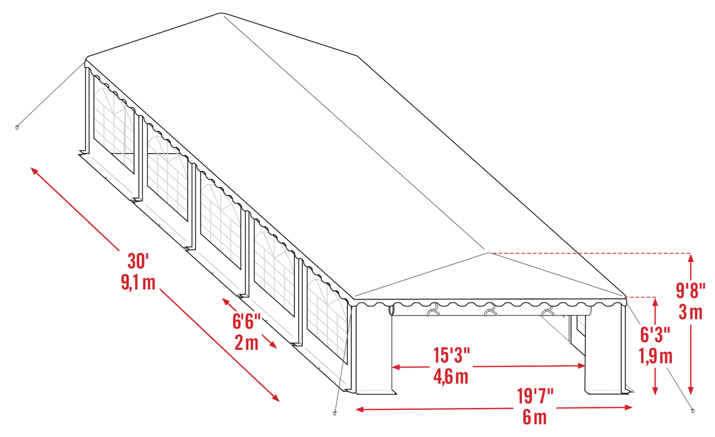 ShelterLogic Heavy-Duty Waterproof Canopy - 20x30 White Outdoor Wedding Party Tent w/Enclosure