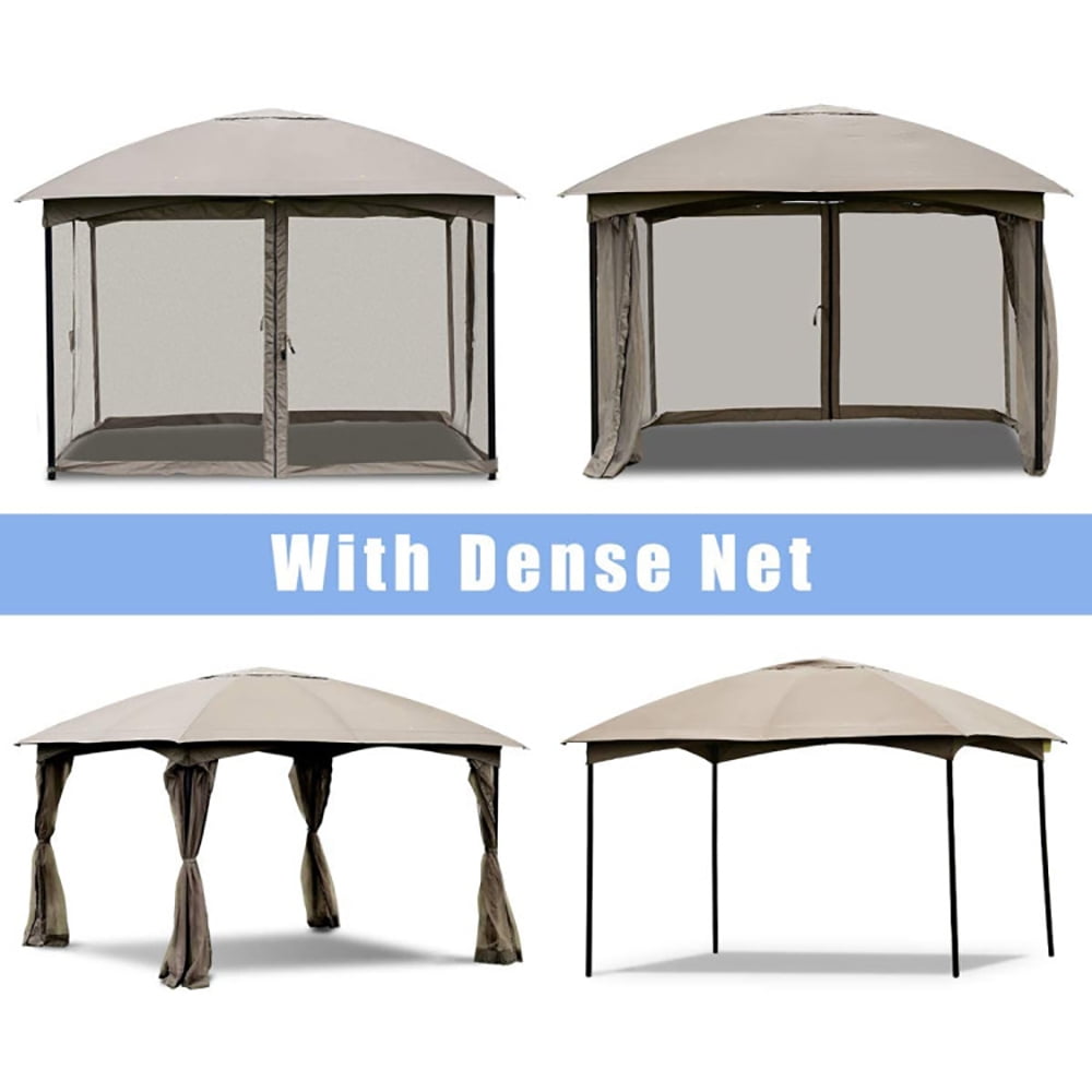 GVN 11.5 x 11.5 Feet Fully Enclosed Outdoor Gazebo with Removable 4 Walls, Full Waterproof Outdoor Party Event Tents for Outside Party Waterproof Canopy Wedding Tent BBQ Shelter
