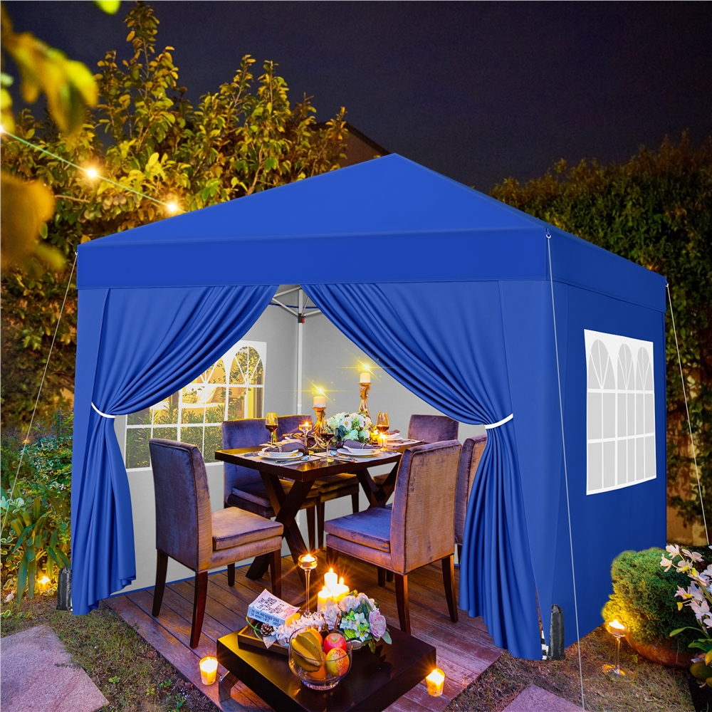 Renwick 10x10ft Enclosed Pop-Up Canopy with Window for Party Wedding Marketing, Blue