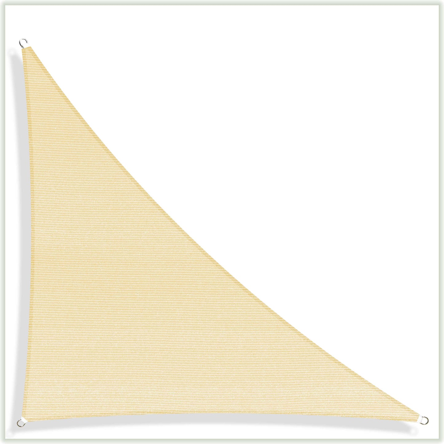 ColourTree 10' x 16' x 18.9' Beige Right Triangle Sun Shade Sail Canopy Mesh Fabric UV Block & Water Air Permeable - Commercial Heavy Duty - 190 GSM - 3 Years Warranty - Custom Make