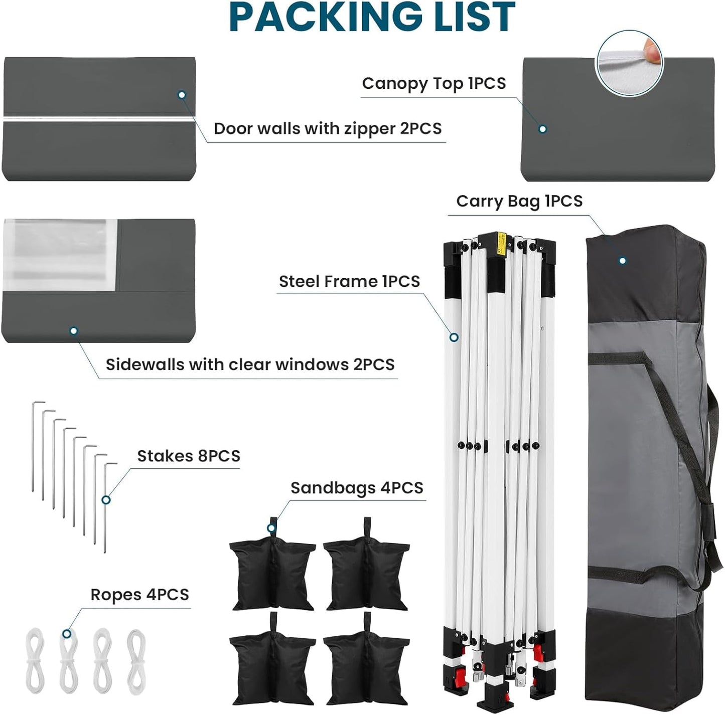 COBIZI 10x10 Pop Up Canopy with 4 Removable Sidewalls, Sandbags, Stakes & Ropes, Upf 50+ Easy Setup Canopy Tent Waterproof Outdoor Instant Portable Shelter for Business, Events, Vendor, Dark Blue