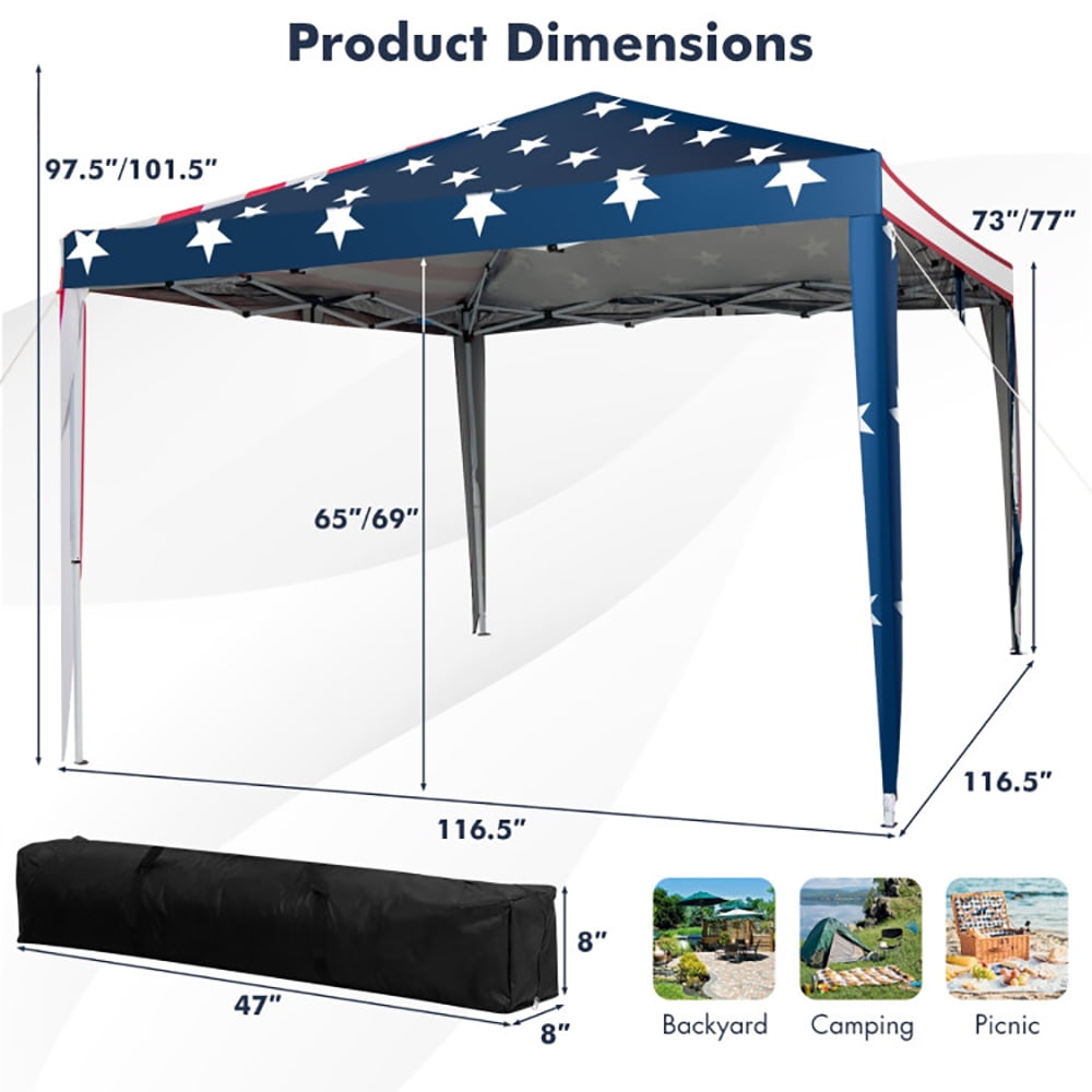 GVN 10 x 10 Feet Pop-up Canopy Tent Gazebo Canopy for Outdoor, Full Waterproof Outdoor Party Event Tents for Outside Party Waterproof Canopy Wedding Tent BBQ Shelter