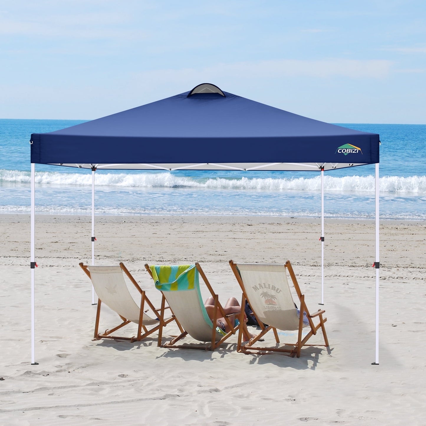 COBIZI 10' x 10' Pop-up Canopy,Easy Pop-up Canopy Tent for Outdoor Waterproof Instant Outdoor Folding Party Tent Shelter with 4 Removable Sidewalls,Air Vent, 4 Sandbags, Carrying Bag, Black