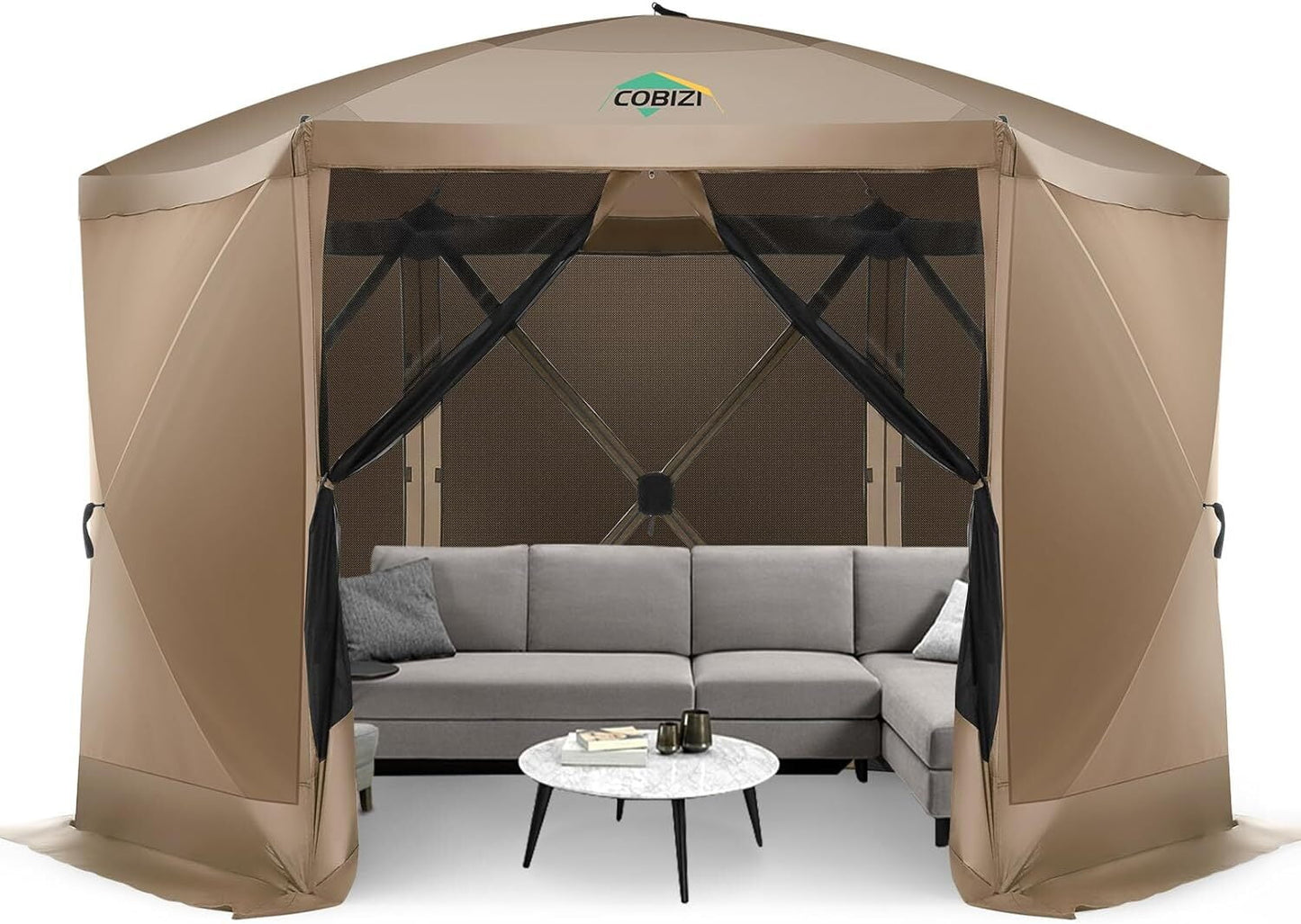 COBIZI 12x12ft Large Pop-up Gazebo, Waterproof Patio Shelter with Sidewalls