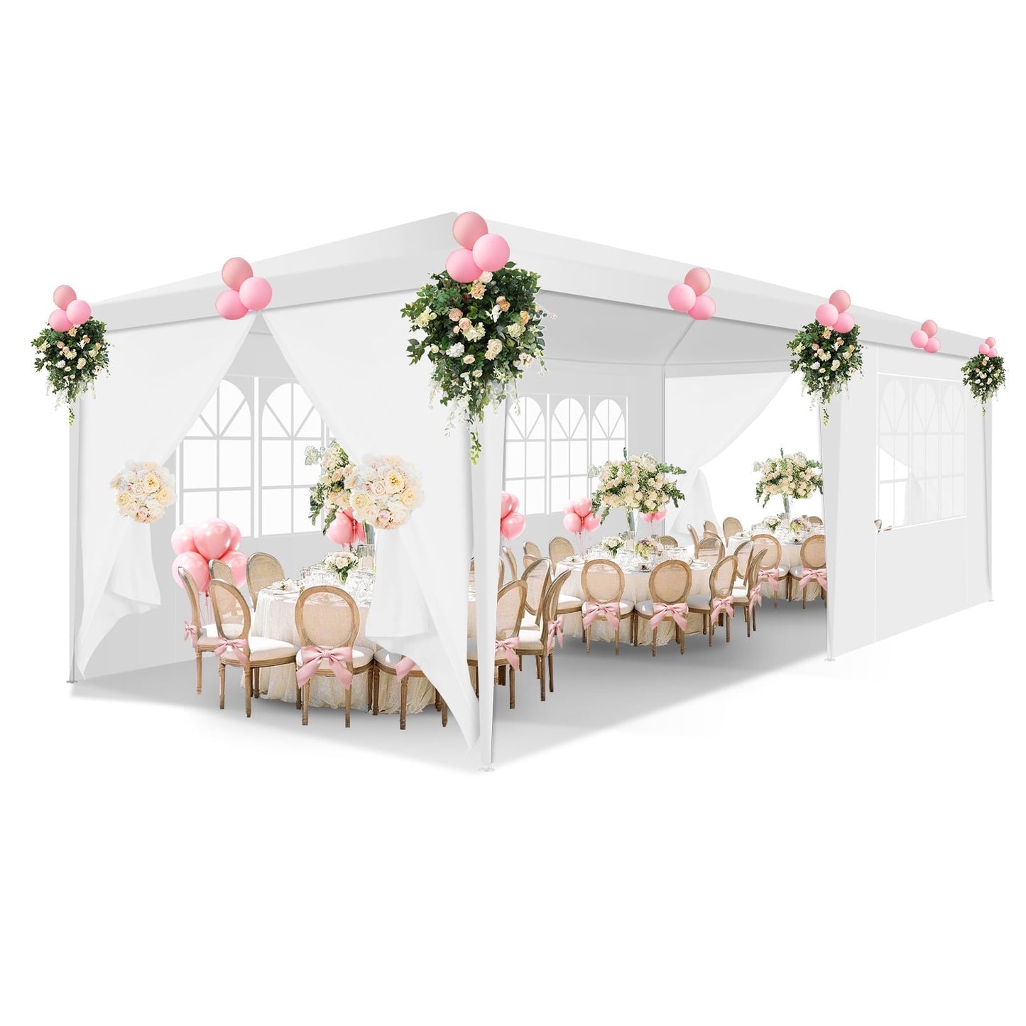 COBIZI Party Tent 10x20 Canopy Tents for Parties with 6 Removable Sidewalls, Waterproof Outdoor Tent for Weddings and Events
