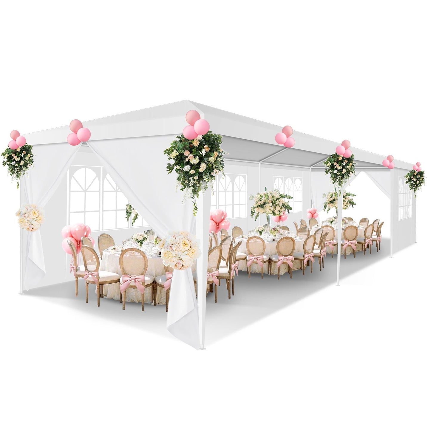 COBIZI Party Tent 10x30 Canopy Tents for Parties with 8 Removable Sidewalls, Waterproof Outdoor Tent for Weddings and Events