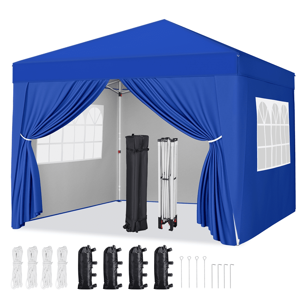 Renwick 10x10ft Enclosed Pop-Up Canopy with Window for Party Wedding Marketing, Blue