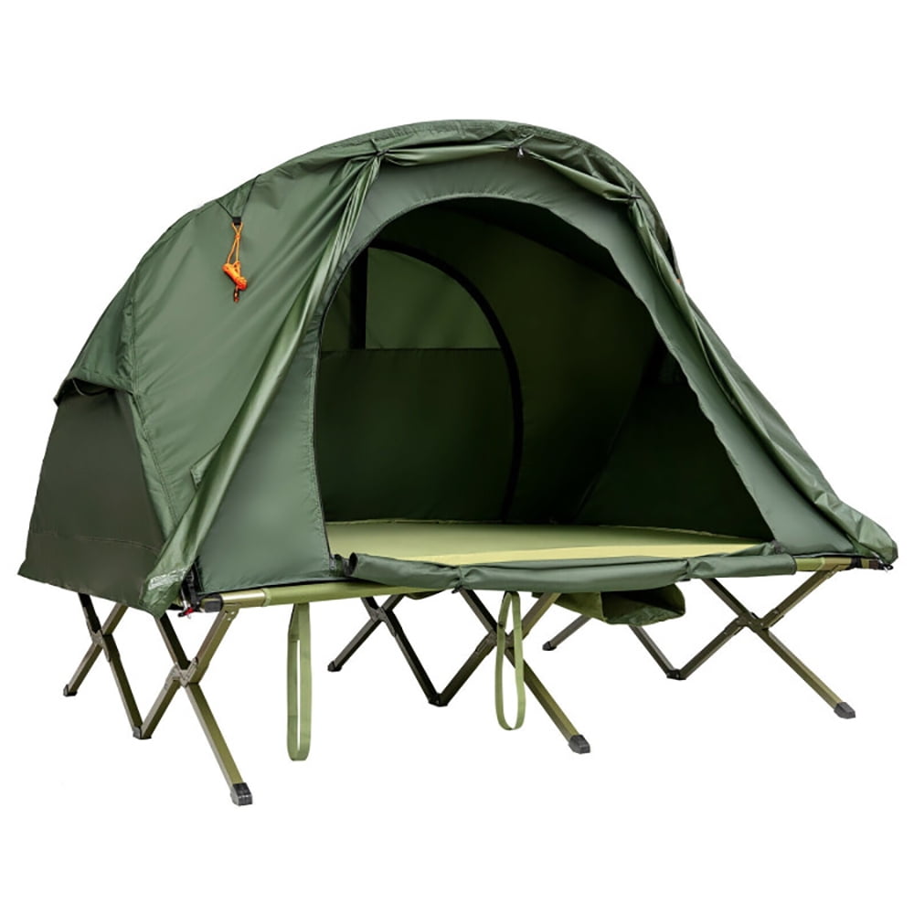 GVN 2-Person Outdoor Camping Tent with External Cover-Green, Beach Shade, Easy Pop Up Beach Shade Beach Tent, SMQB Shelter Instant Portable Beach Tent Umbrella