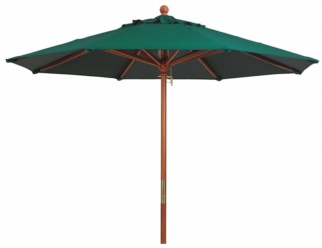 Grosfillex 9ft Wooden Market Umbrella, forest green 98912031