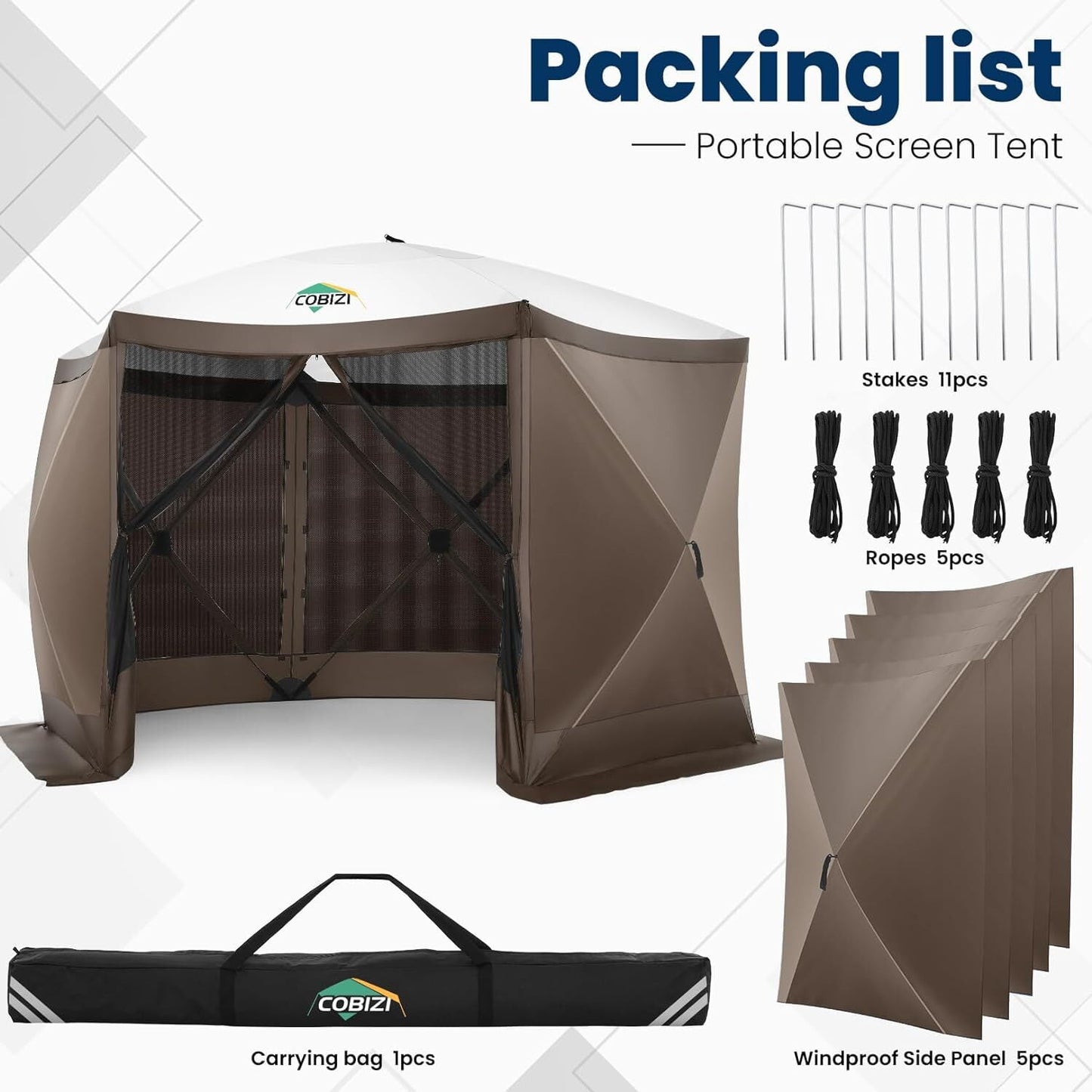 COBIZI 12x12ft Large Pop-up Gazebo, Waterproof Patio Shelter with Sidewalls