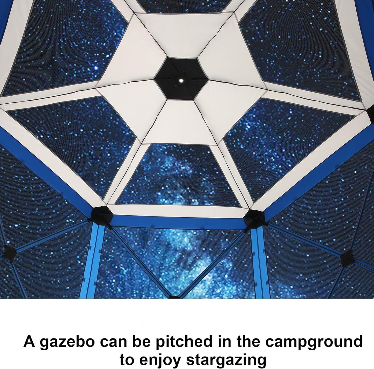 COBIZI Pop up Gazebo Screen Tent Screen House for Camping,12x12 Starry Sky Gazebo with Removable Roof, Outdoor Screened Gazebo with Sidewalls, Portable Hub Tent with Carry Bag and Ground Stakes,Blue
