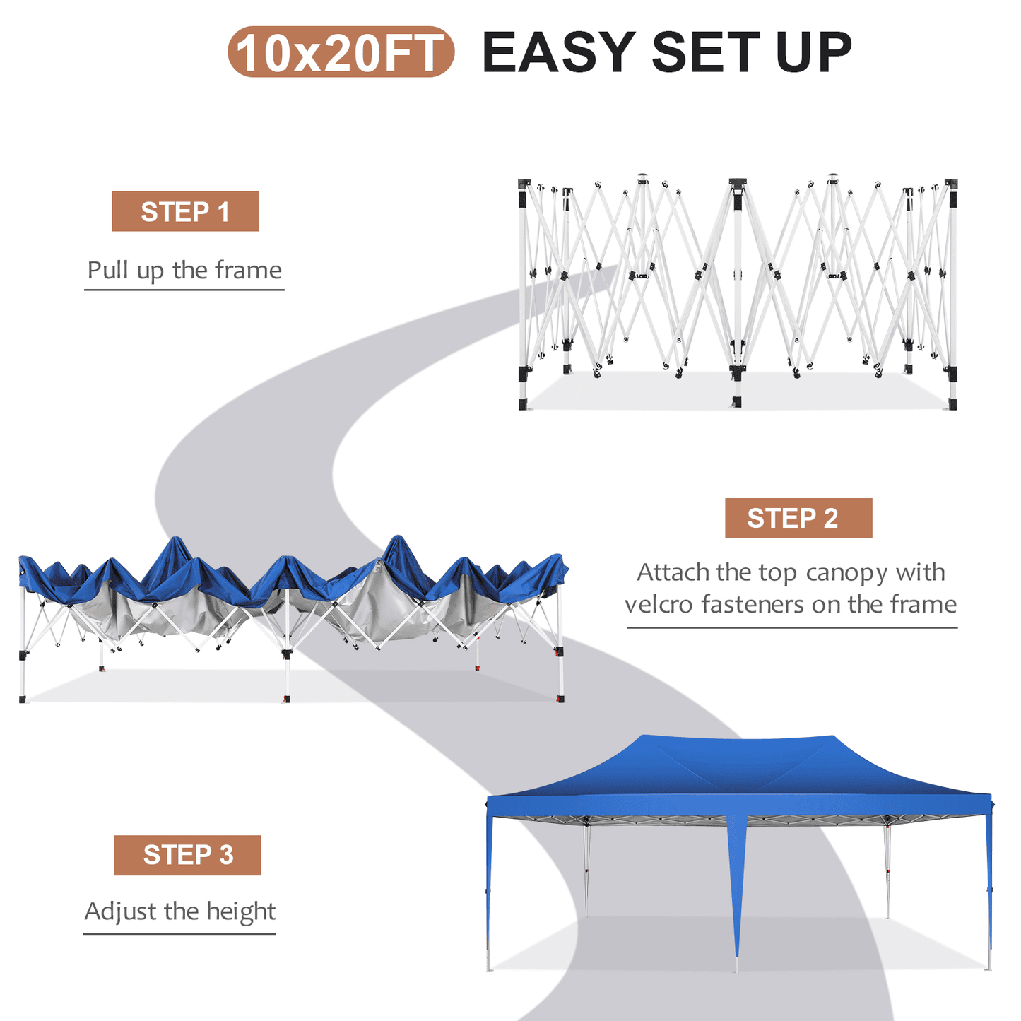 COBIZI 10x20 Pop Up Canopy Tent with 6 Sidewalls,Upgrade Structure Wind & Waterproof Easy up UV Blocking with Carry Bag,3 Adjustable Heights,Wedding Party Tent Outdoor Commercial Party Tent,black