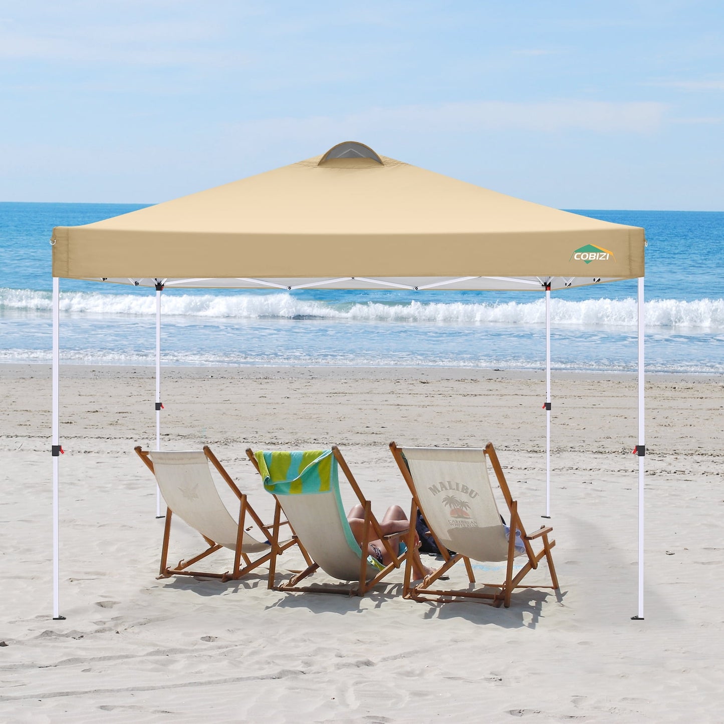 COBIZI 10' x 10' Pop-up Canopy,Easy Pop-up Canopy Tent for Outdoor Waterproof Instant Outdoor Folding Party Tent Shelter with 4 Removable Sidewalls,Air Vent, 4 Sandbags, Carrying Bag, Black