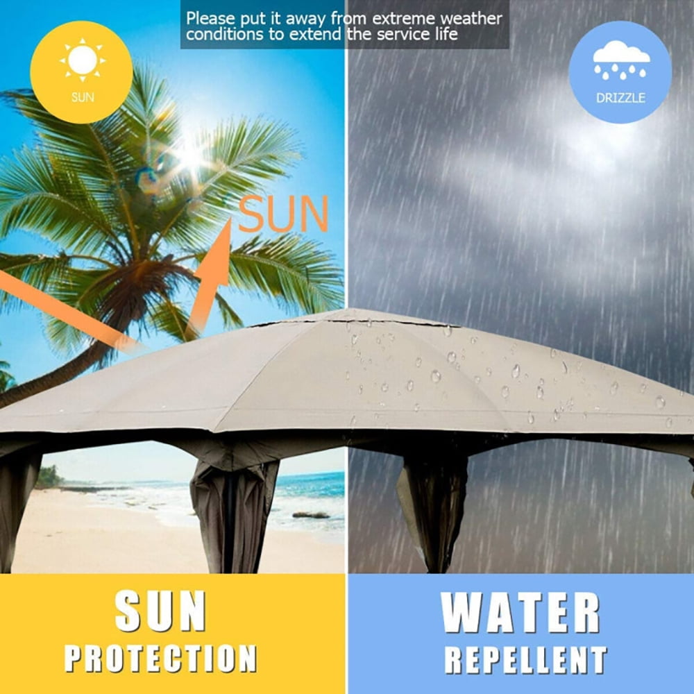 GVN 11.5 x 11.5 Feet Fully Enclosed Outdoor Gazebo with Removable 4 Walls, Full Waterproof Outdoor Party Event Tents for Outside Party Waterproof Canopy Wedding Tent BBQ Shelter