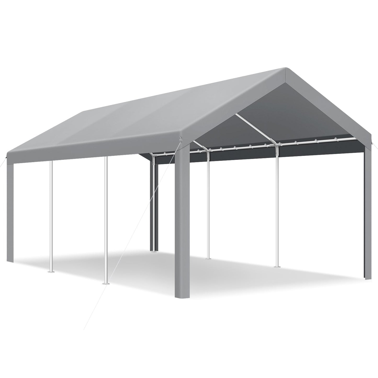 COBIZI Outdoor Metal Carport, 10' x 20' Heavy Duty Garage Car Shelter Shade, Carport Canopy with Powder-Coated Steel Frame for Outdoor Party, Birthday, Upgraded Grey