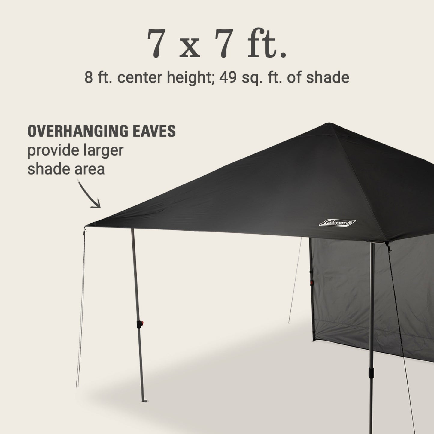 Coleman Oasis Lite 7 x 7 x 8 feet Canopy Tent with Side Wall, Gray