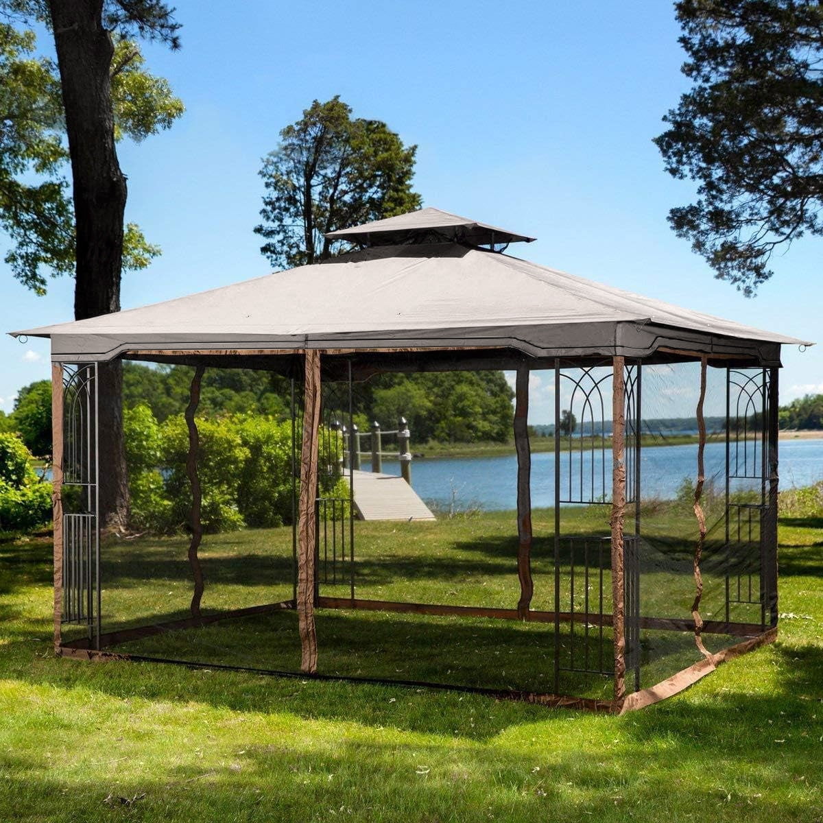 Gray Replacement Gazebo Canopy for 10 x 12 Regency II Patio Gazebo; Easily Update Your Gazebo